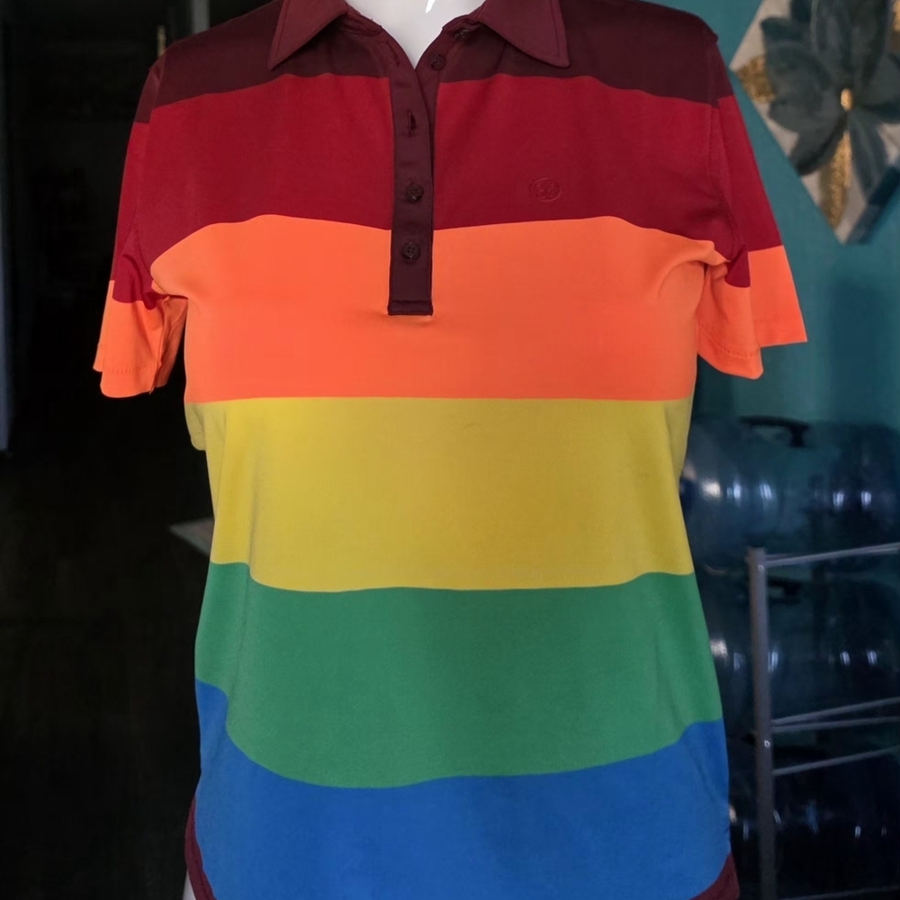G/FORE Multicolor Striped Polo Shirt